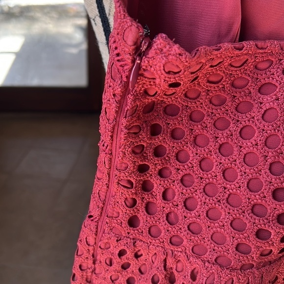 Abercrombie & Fitch Woman Cross Back Red Mini Dress Empire Waist Size Small - Picture 6 of 7